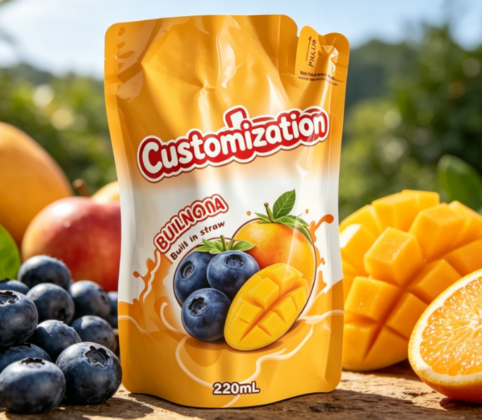 220ml Mango Fruit Puree Púitsí Tuí Insuite Málaí Pacáistithe Dí Clóbhuailte Saincheaptha